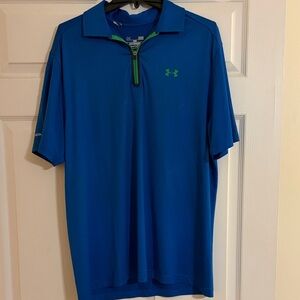 Under Armour Men's Blue Polo with Green Accents